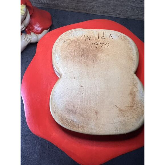 1970 Vtg Little Red Riding Hood Cookie Jar Hand Painted Ceramic Grannycore - Picture 4 of 16